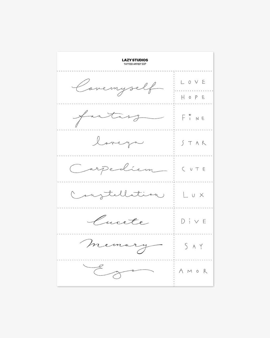 2週間で消えるタトゥーシール | SOP #01